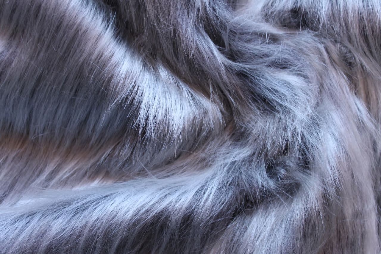Tejido de pelo largo gris